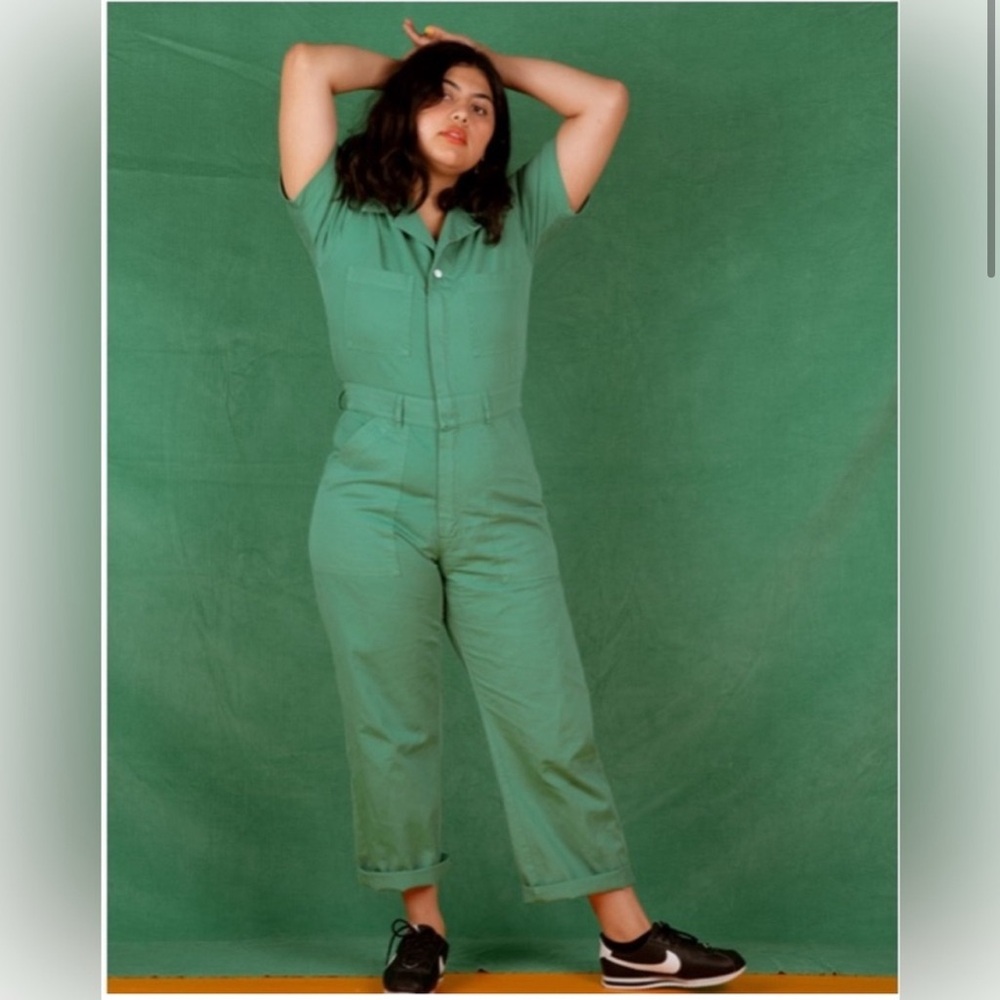 XL Big Bud Press Green Utility Jumpsuit with Relaxed Fit